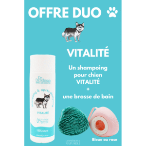Duo Shampooing pour chien Vitalité + Brosse de bain