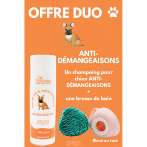 Duo Shampooing pour chien Anti démangeaisons + Brosse de bain