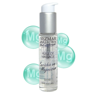 Huile de massage enrichie en magnésium. 100% naturelle